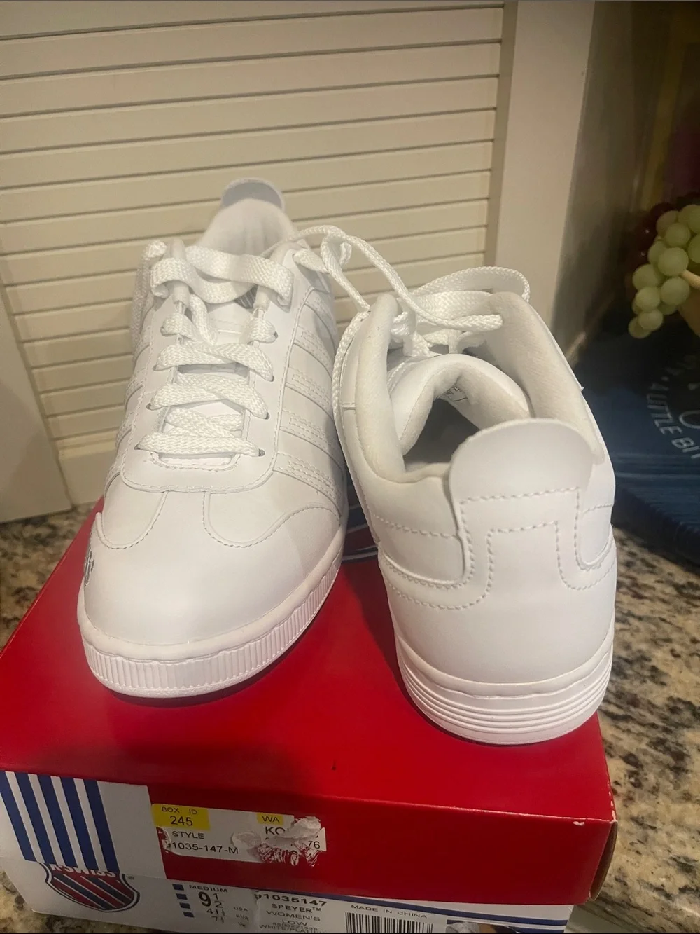 K-Swiss White Leather Sneakers